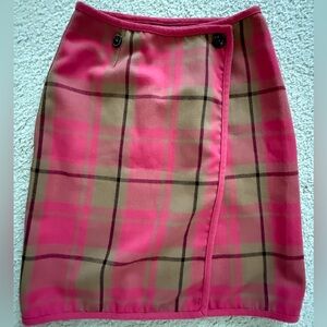 Evan Picone Pink and Tan Plaid Pencil Skirt